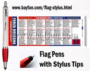 Custom Flag Pens with Universal Capacitive Touchscreen Stylus